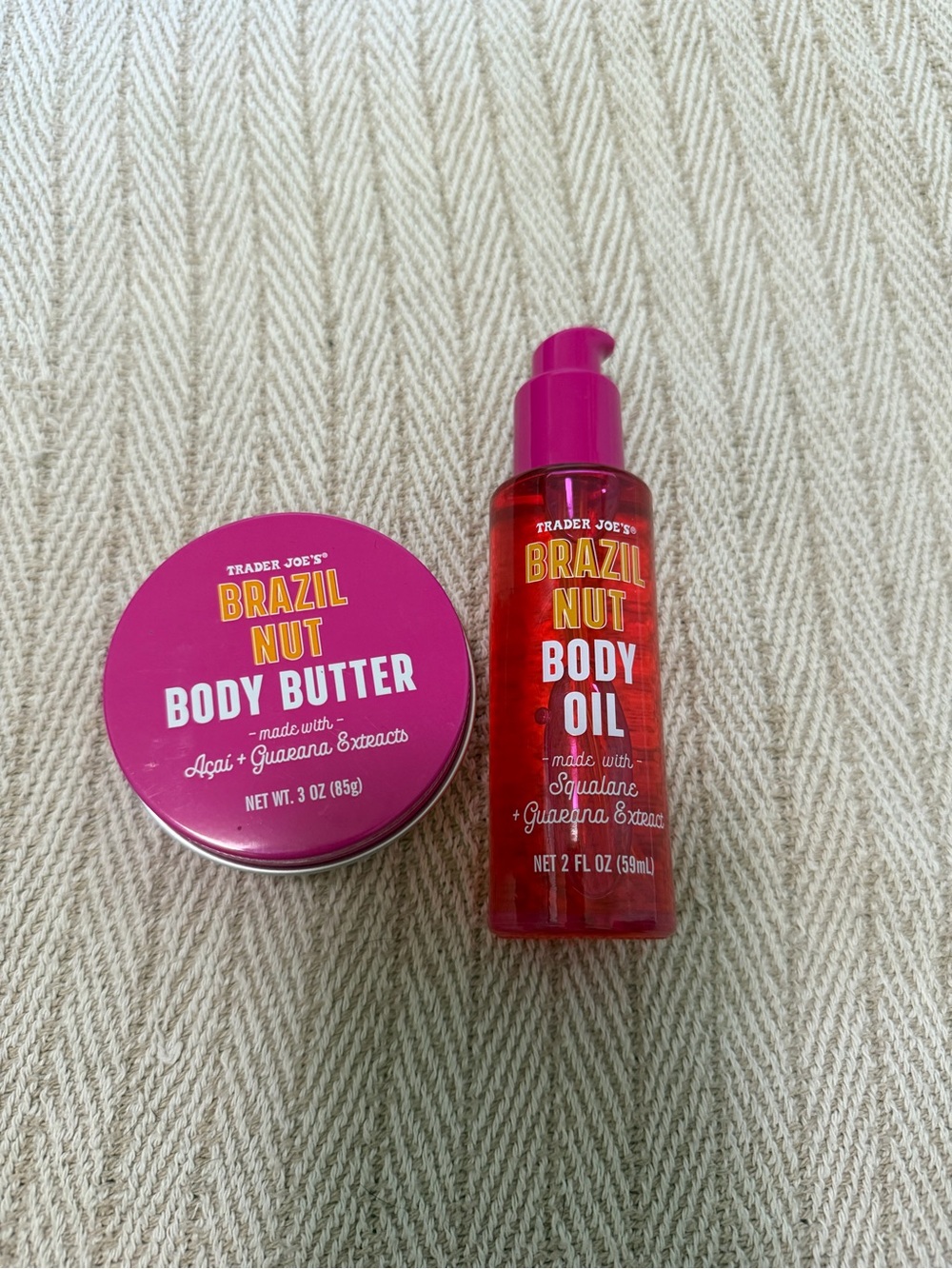 Trader Joe's Brazil Nut Pink Body Butter & Body Oil Set